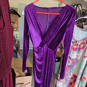 Long sleeve purple dress